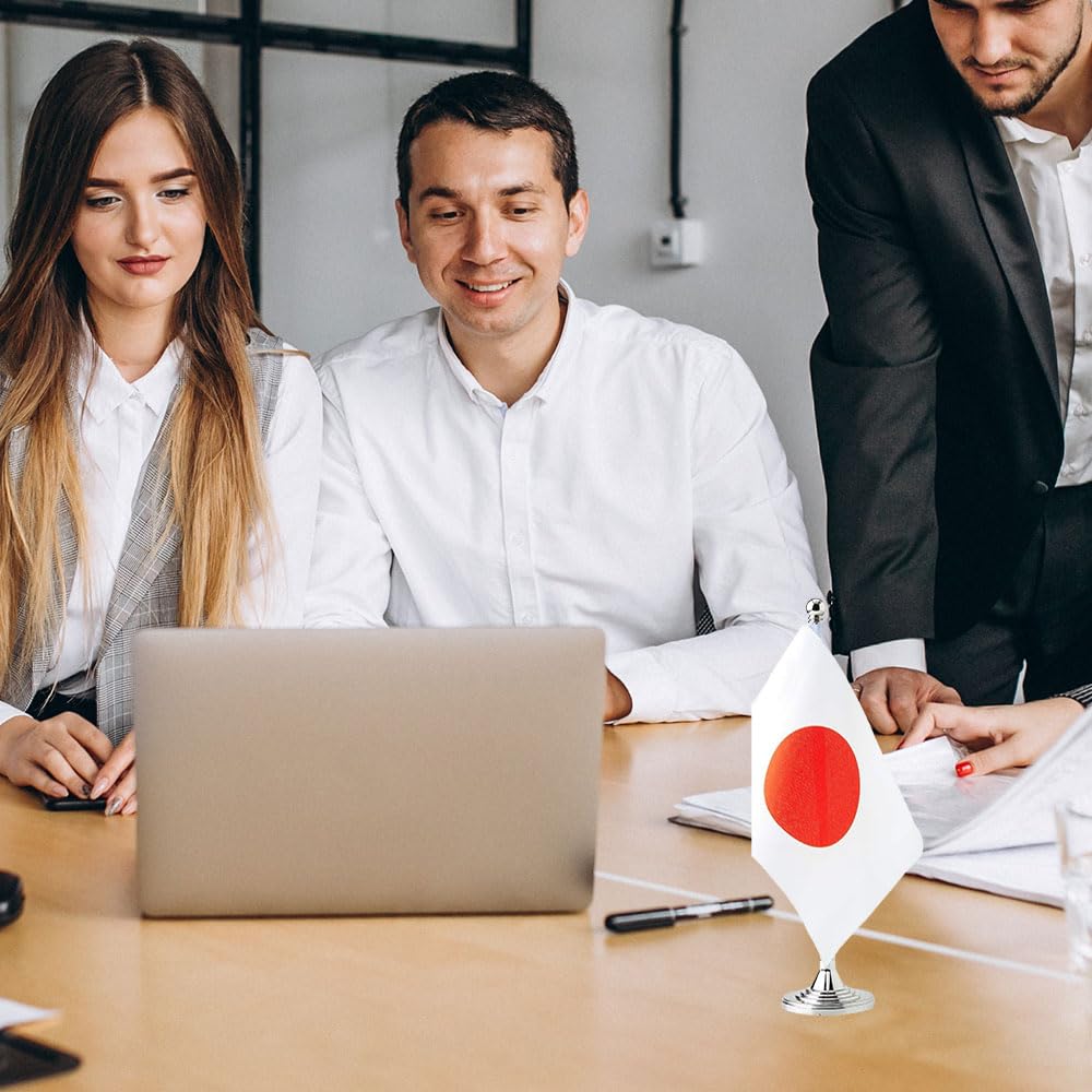 Mini Japanese Flag - Small Japan Desk Table Flags for Decorations, Parties, and Cultural Events | Perfect for Home, Office, and Classroom Decor