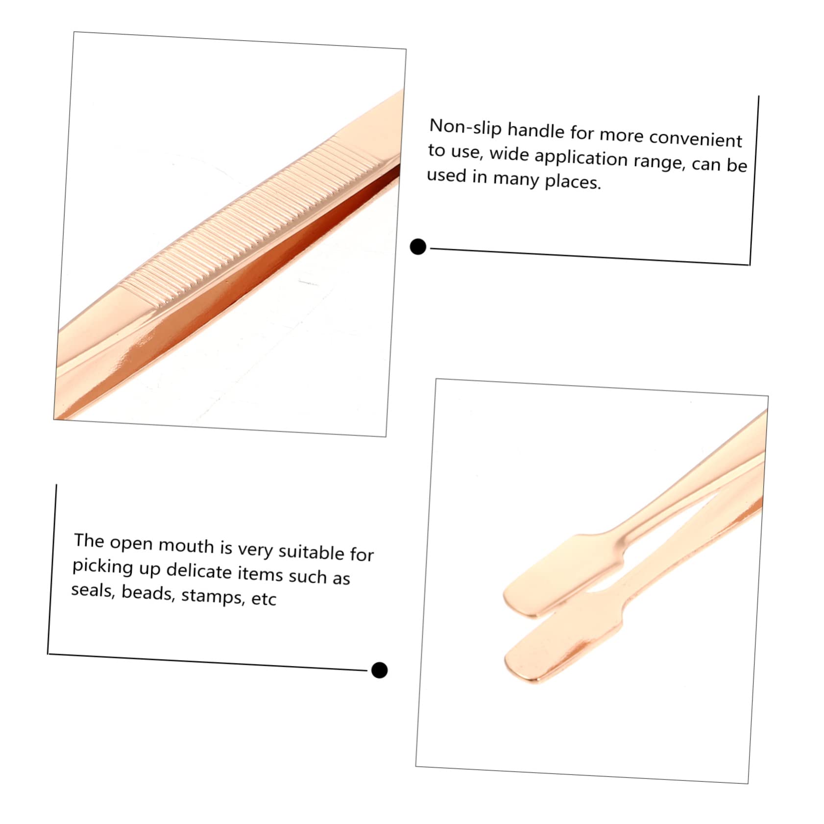 STOBOK 16-Piece Stainless Steel Stamp Collecting Tweezers Set - Round Tipped Philatelic Tweezers for Precise Handling, Letter Stamps, Soldering & Crafting | Perfect for Stamp Collectors, Jewelry Making & Electronics Repair