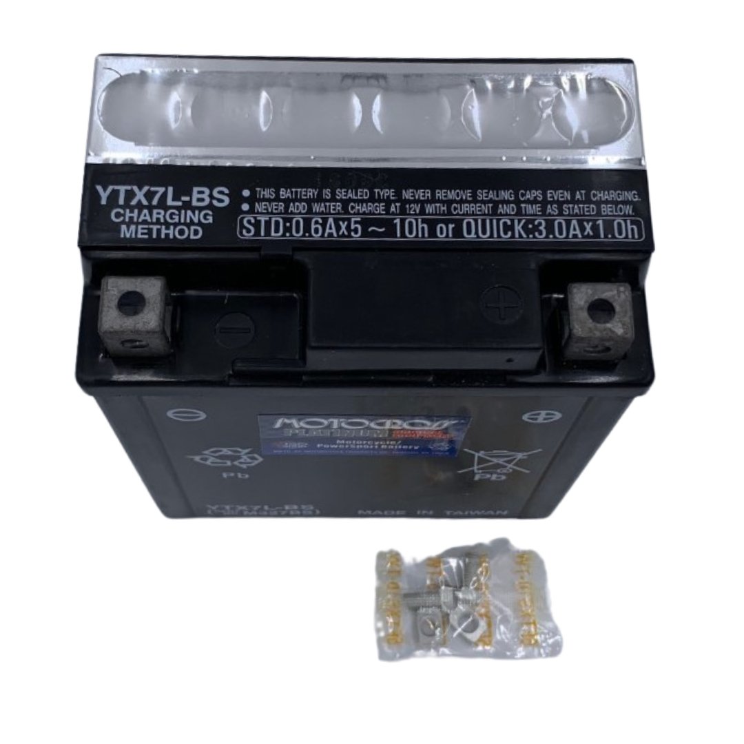 Yuasa YTX7L-BS Universal Powersport Battery - Replacement for ATV, Motorcycle, Dirt Bike & Motocross - High-Performance AGM Battery for Off-Road & Adventure Riding