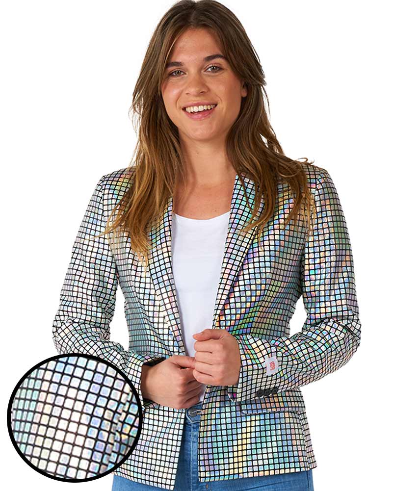 Vintage 70s Disco Baller Women's Jacket - Retro Sequined Party Blazer for Women - Perfect for Disco Themed Parties, Halloween Costumes & 70s Dance Events
