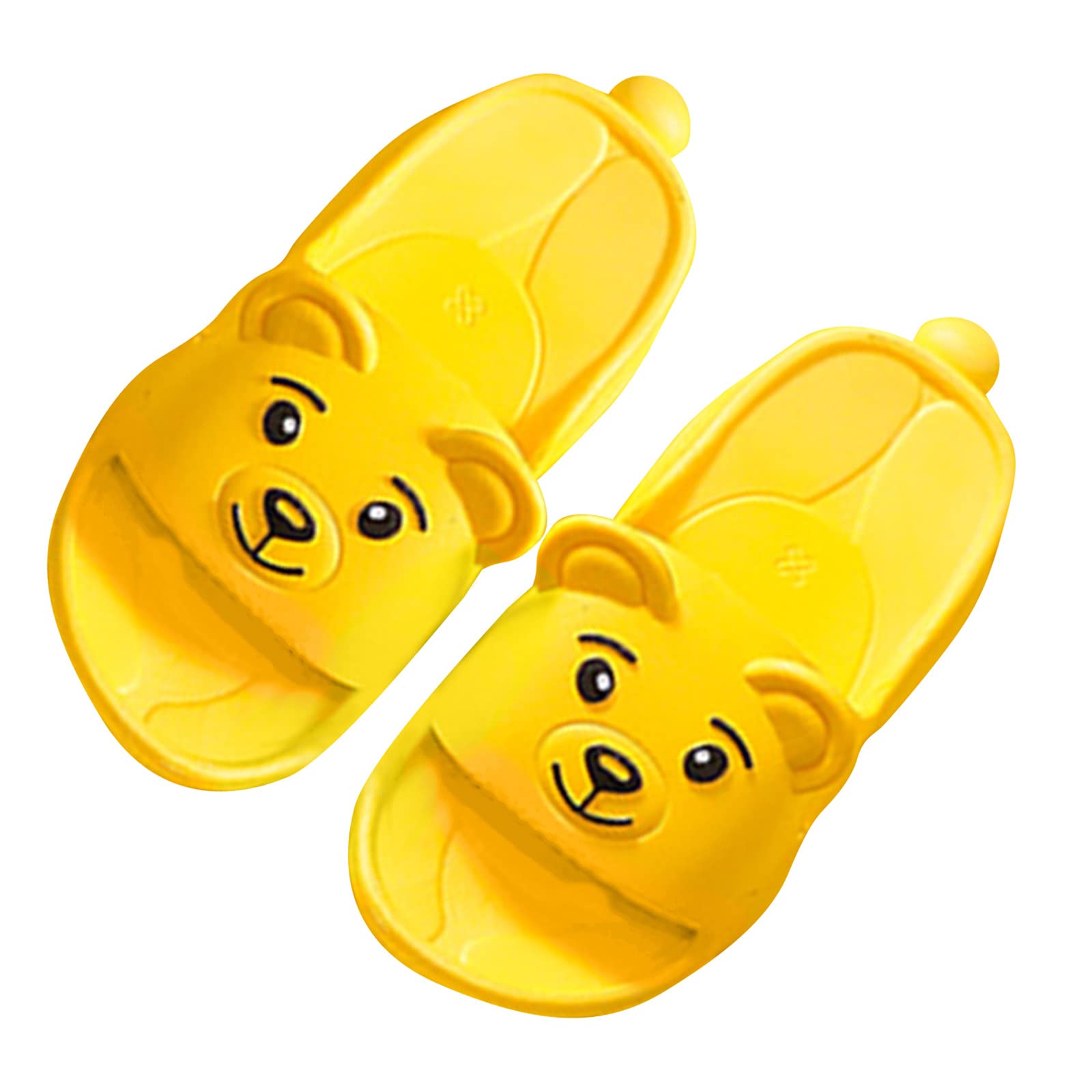 Kids Bear Summer Slippers - Cartoon Sandals for Toddlers & Baby Boys/Girls (Yellow, Size 32) - Perfect for Playtime & Home