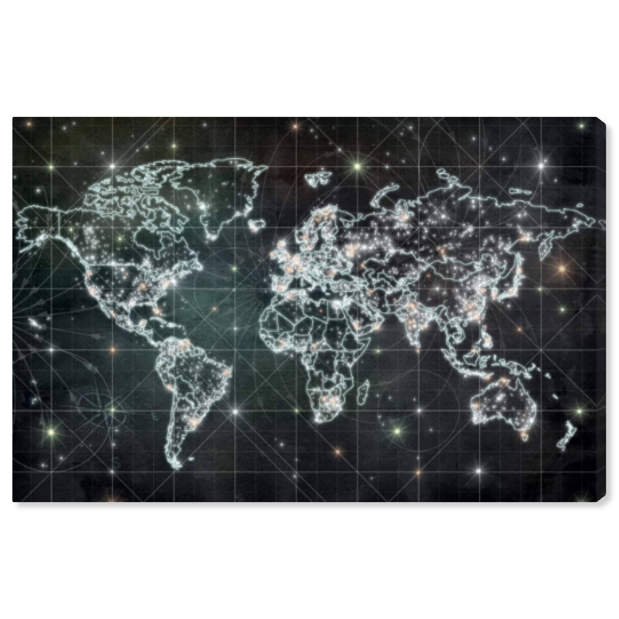 Oliver Gal Artist Co. Star Map Wall Art Canvas Print - 30x20 Inch Modern Space Themed Home Decor in Black & White | Perfect for Living Room, Bedroom & Office Decor