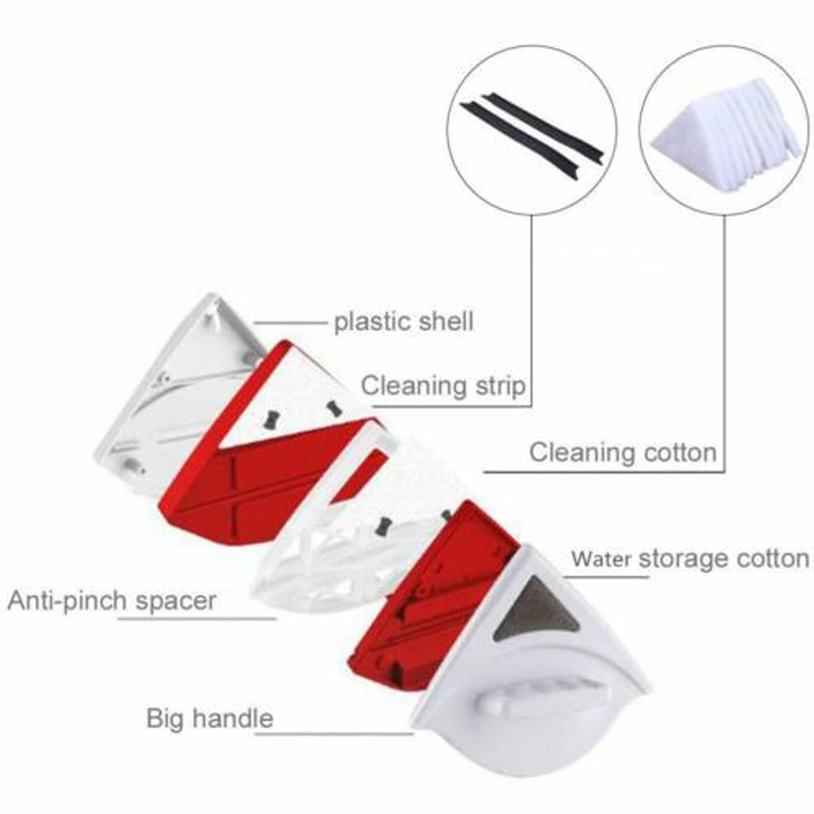 DWLOMHE Magnetic Window Cleaner - Double-Sided Glass Wiper for Double Glazed Windows - Indoor/Outdoor Use for Homes, Offices & High-Rise Buildings