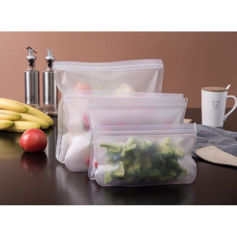 Reusable Ziplock Food Storage Bags for Vegetables, Fruits & Meal Prep - Airtight Plastic Zip Seal Bags for Refrigerator, Freezer & Pantry Organization | Perfect for Fresh Produce, Snacks & Leftovers