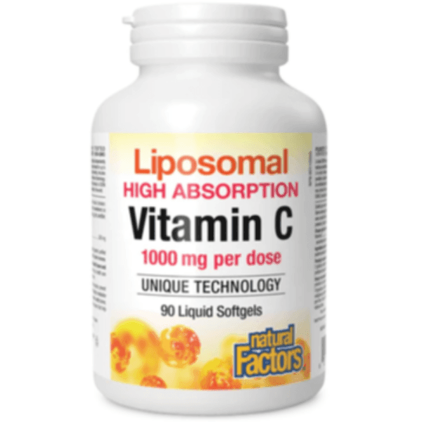 Natural Factors Liposomal Vitamin C 1000mg - High Absorption Vitamin C Supplement, 90 Liquid Softgels for Immune Support & Antioxidant Protection - Perfect for Daily Wellness & Cold Season Defense