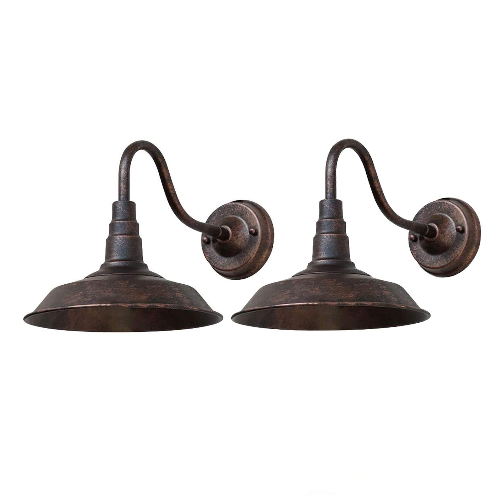 2 Pack Industrial Retro Rustic Wall Lamp - LED Remote Control Battery Operated Wall Sconce Light Fixture for Bedroom, Aisle, Restaurant & Home Decor | Indoor Use | Easy Installation | No Wiring Needed | Vintage Style Lighting (Rustic Color)