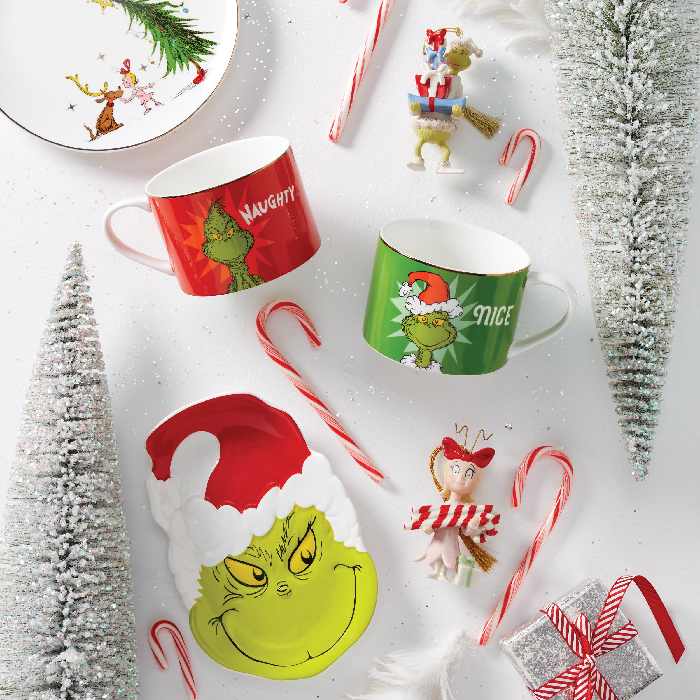 Festive Grinch Christmas Candy Dish - Holiday Candy Bowl for Parties, Decor & Gifting - Perfect for Christmas Decorations, Office Treats & Home Entertaining