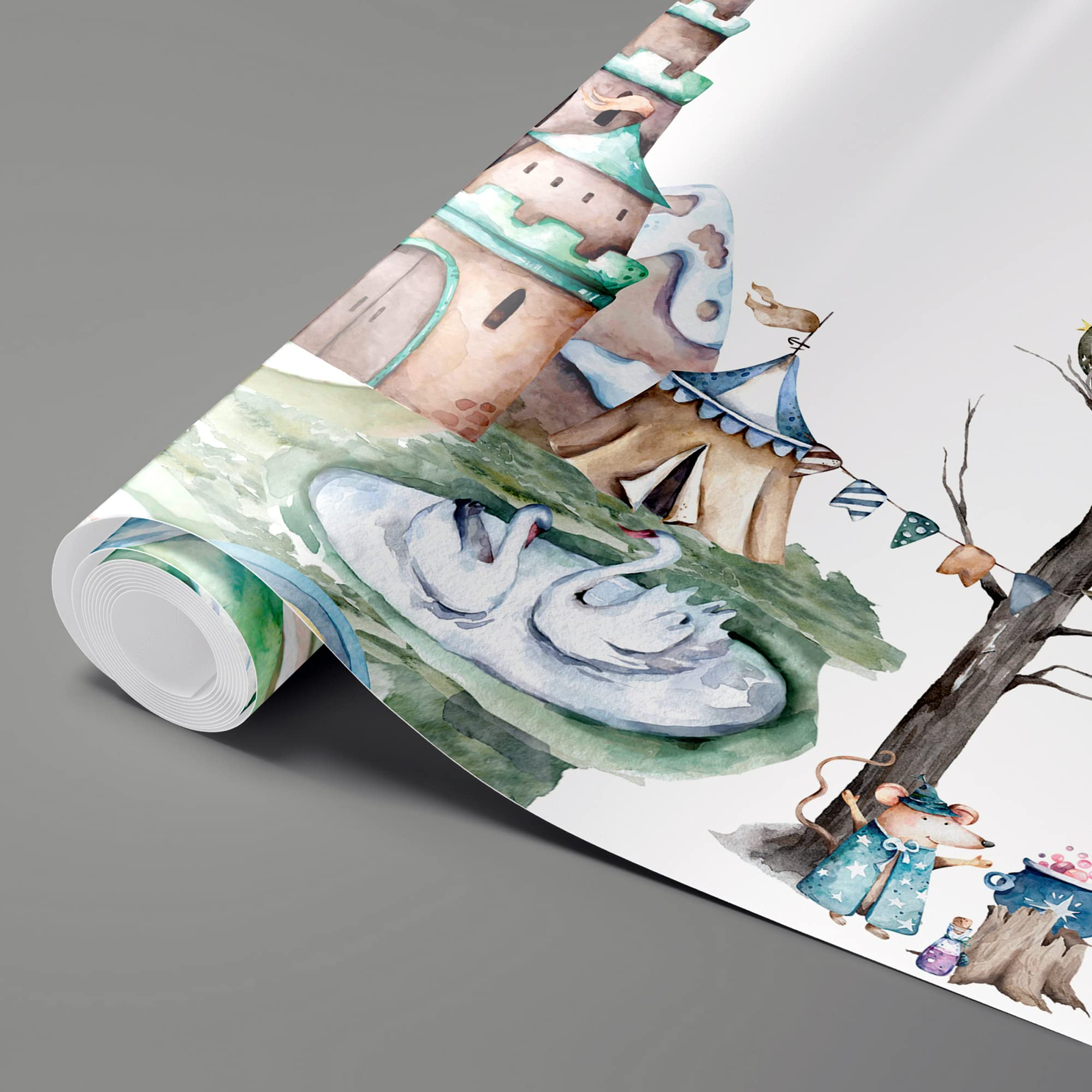 Green Plants & Animals Removable Wallpaper - Peel and Stick Wall Mural for Bedroom Decor (66x96 inches) - Perfect for Nursery, Kids Room & Home Interior Design