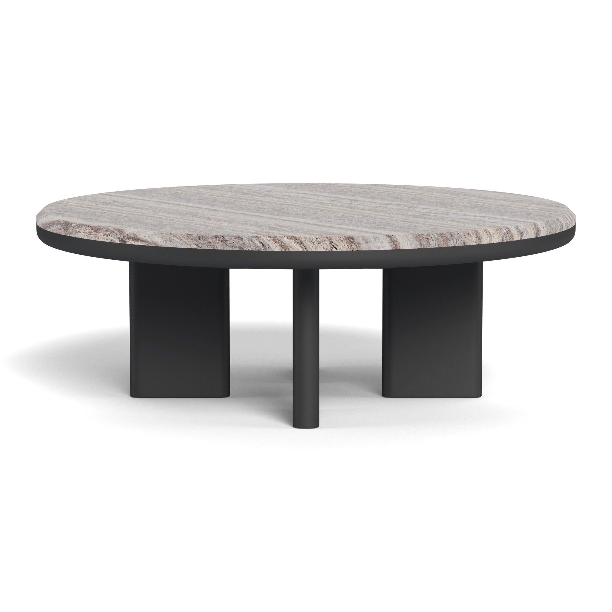 Modern Aluminum Round Coffee Table - Lightweight & Durable Indoor/Outdoor Use - Perfect for Living Room, Patio, or Poolside Decor
