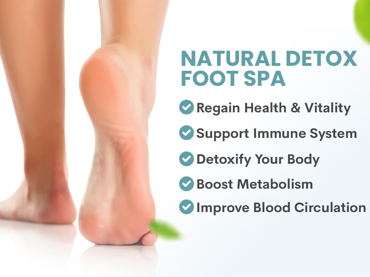 Ionic Foot Detox Machine for Home Spa - Rejuvenate & Cleanse with 2 Arrays & Detox Sea Salt | Free Health Guide | Perfect for Relaxation & Detox After Work