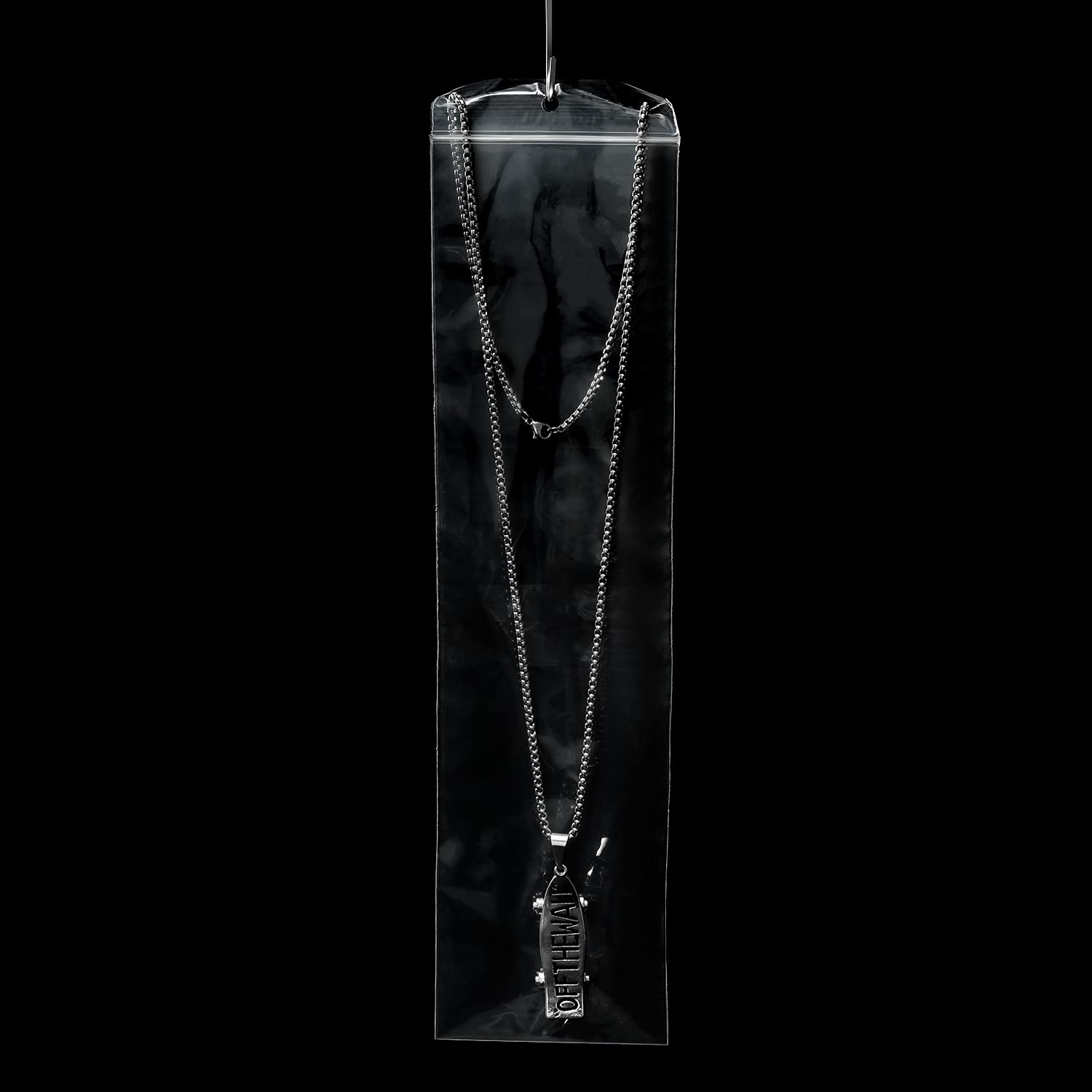 Piokio 100 Pack 3x12 Inch Clear Reclosable Zipper Plastic Bags with Hang Hole - 2 Mil Thick Jewelry Packaging Bags for Necklaces, Pendants, Incense & Small Items - Perfect for Retail Display, Shipping & Storage