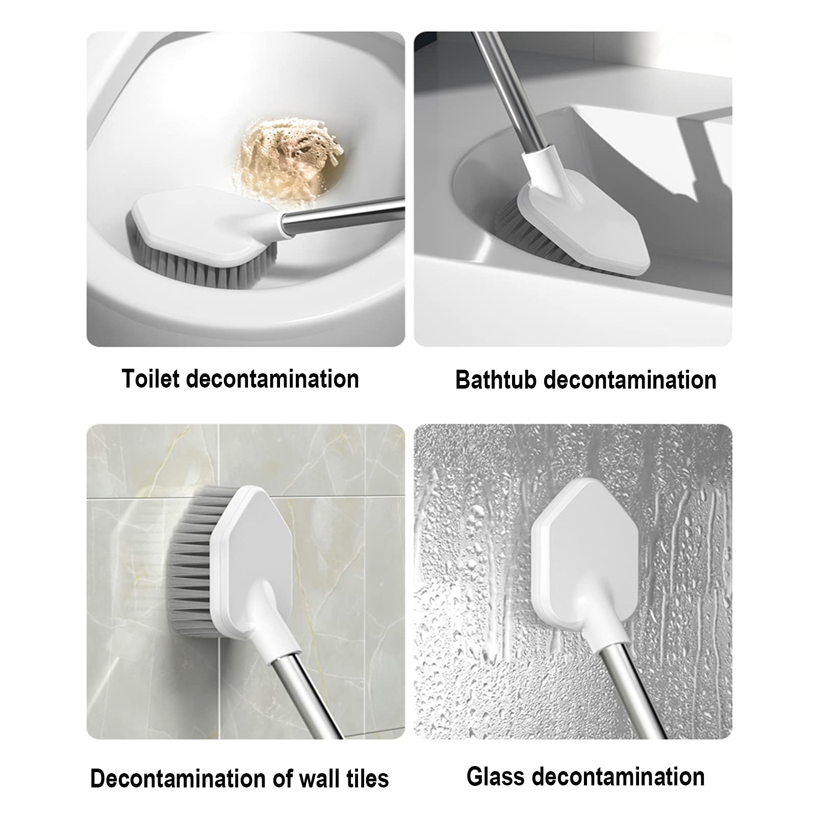 Dual-Purpose Silicone Toilet Brush with Hard Bristles - 2 in 1 Double Brush Head for Deep Cleaning | Wall-Mounted Bathroom Storage Solution | Ideal for Small Spaces & Easy Home Organization