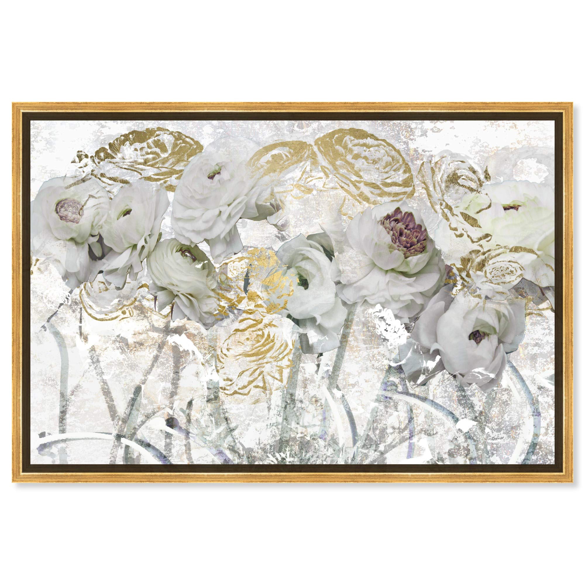 Floral & Botanical Wall Art Framed Canvas Print - 'Guest Brought Florals' Peonies Painting by Oliver Gal Artist Co. | Perfect for Living Room, Bedroom & Office Decor