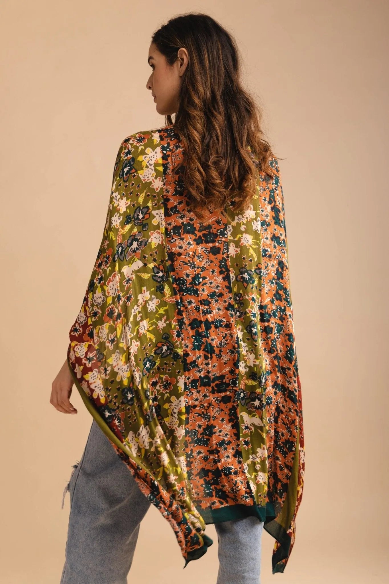 Floral Multi-Patterned Kimono Long Sleeve Robe - Elegant Boho Cover Up for Women, Beachwear, Loungewear & Festival Outfit