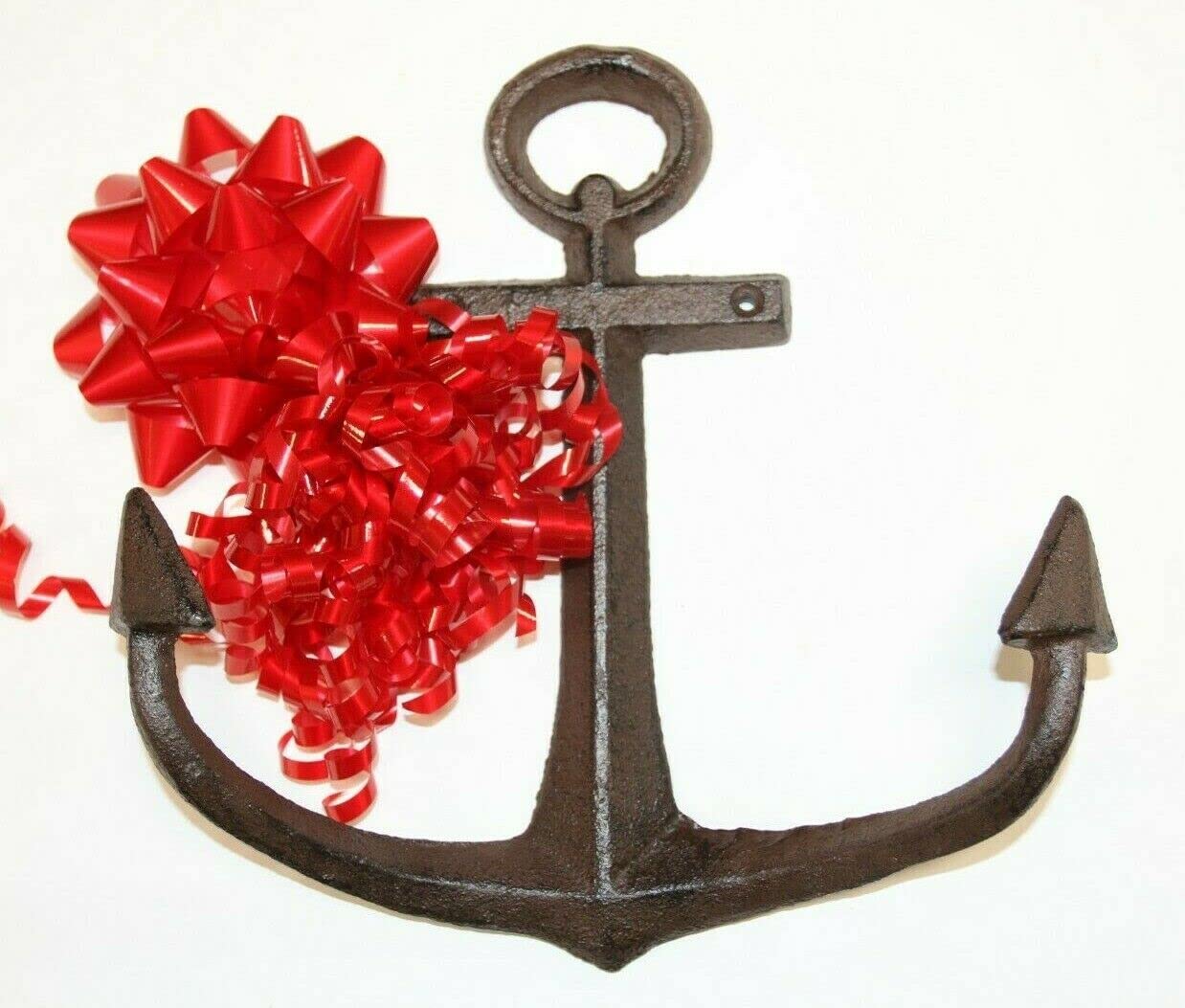 Pack of 4 Large Nautical Wall Anchor Decorations - Heavy Duty Cast Iron Hooks for Coastal Home Decor (BL61b) | Perfect for Beach House, Boat Room & Seaside Themed Interior Design