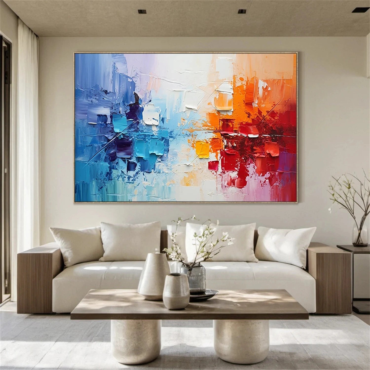 Abstract Painting #AB 302 - Modern Wall Art for Living Room, Bedroom & Office Decor | Large Canvas Artwork for Home & Office Interior Design