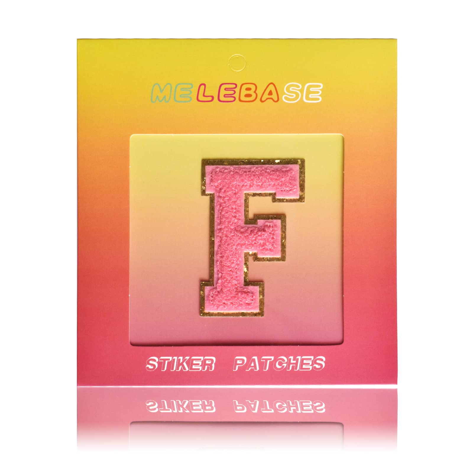 Self-Adhesive Iron-On Letter Patch - 1PC Preppy Varsity Style Stick-On Letter Sticker (F, Hot Pink) for Jackets, Backpacks & DIY Crafts