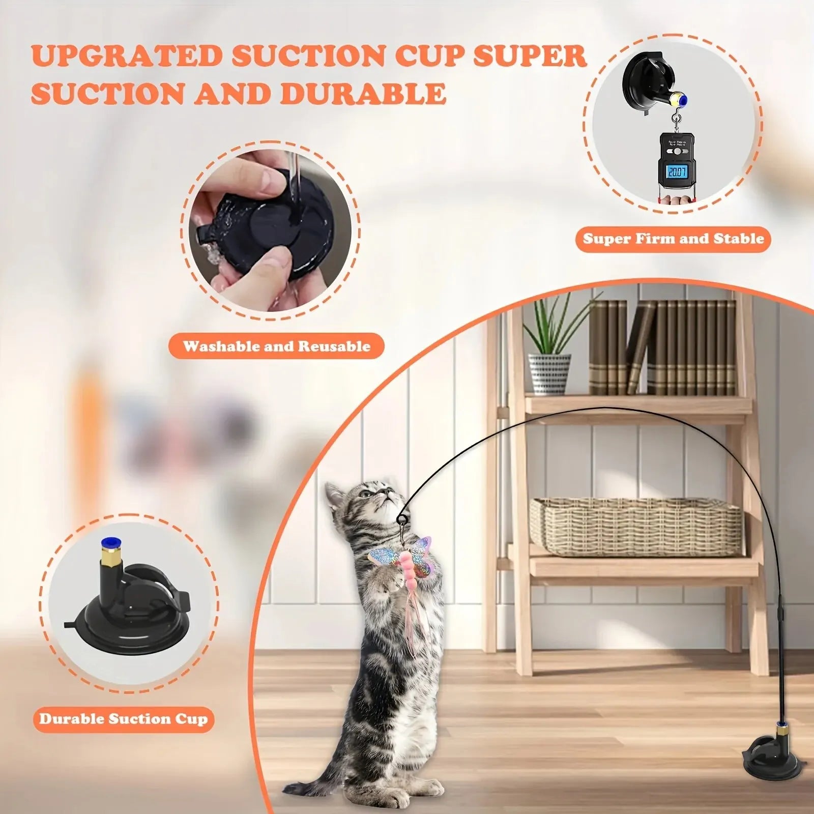 Interactive Cat Teaser Toy with Bell & Feather Wand - Fun Exercise Toy for Indoor Cats, Playtime & Bonding with Your Kitten