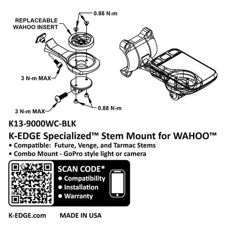 K-Edge Future Bike Computer Mount for Specialized Stems & Handlebars - Garmin Combo Mount | Perfect for Road Cycling, Mountain Biking & GPS Navigation
