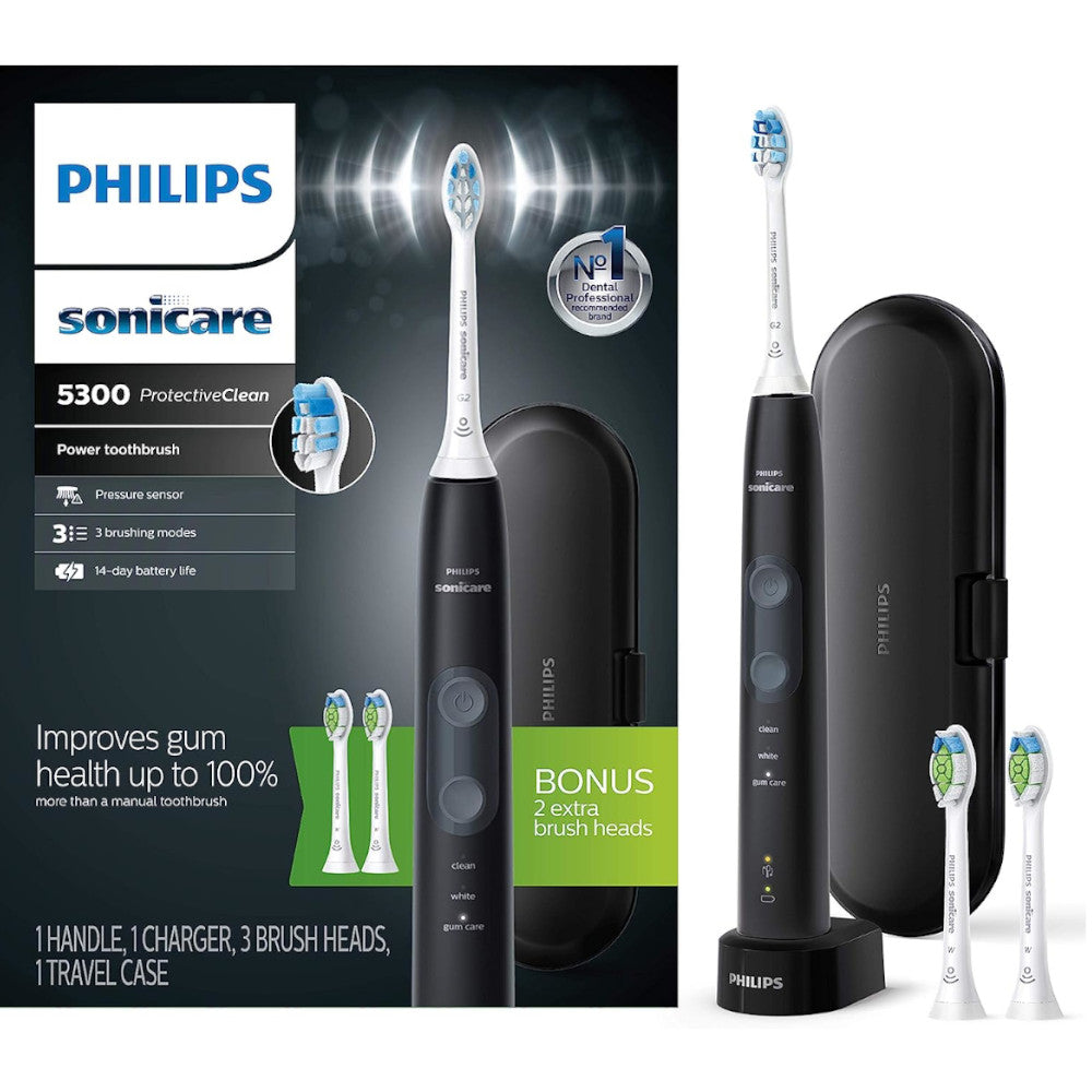 Philips Sonicare ProtectiveClean 5300 Electric Toothbrush (HX6423/34) - Rechargeable Sonic Toothbrush with Pressure Sensor & 3 Modes for Deep Cleaning - Perfect for Travel & Daily Oral Care
