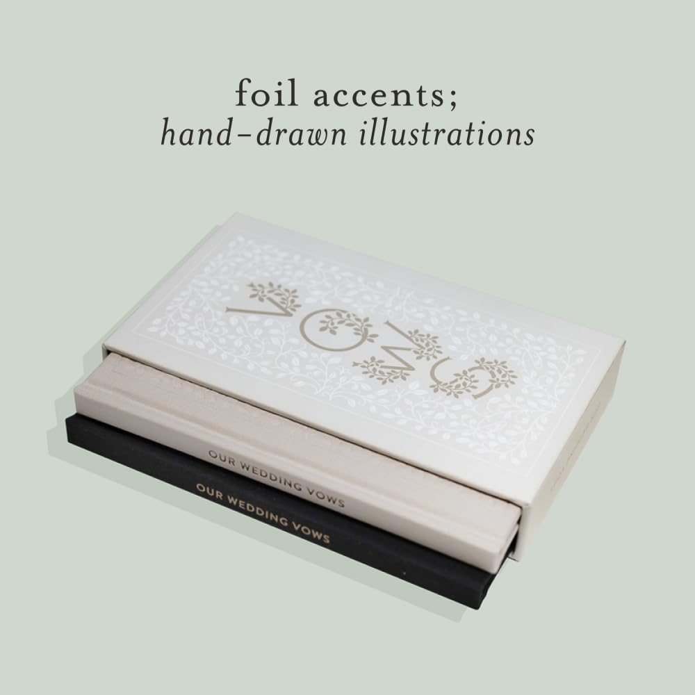 Heirloom Wedding Vow Books - Foil Accents & Hand-Drawn Illustrations for Ceremonies