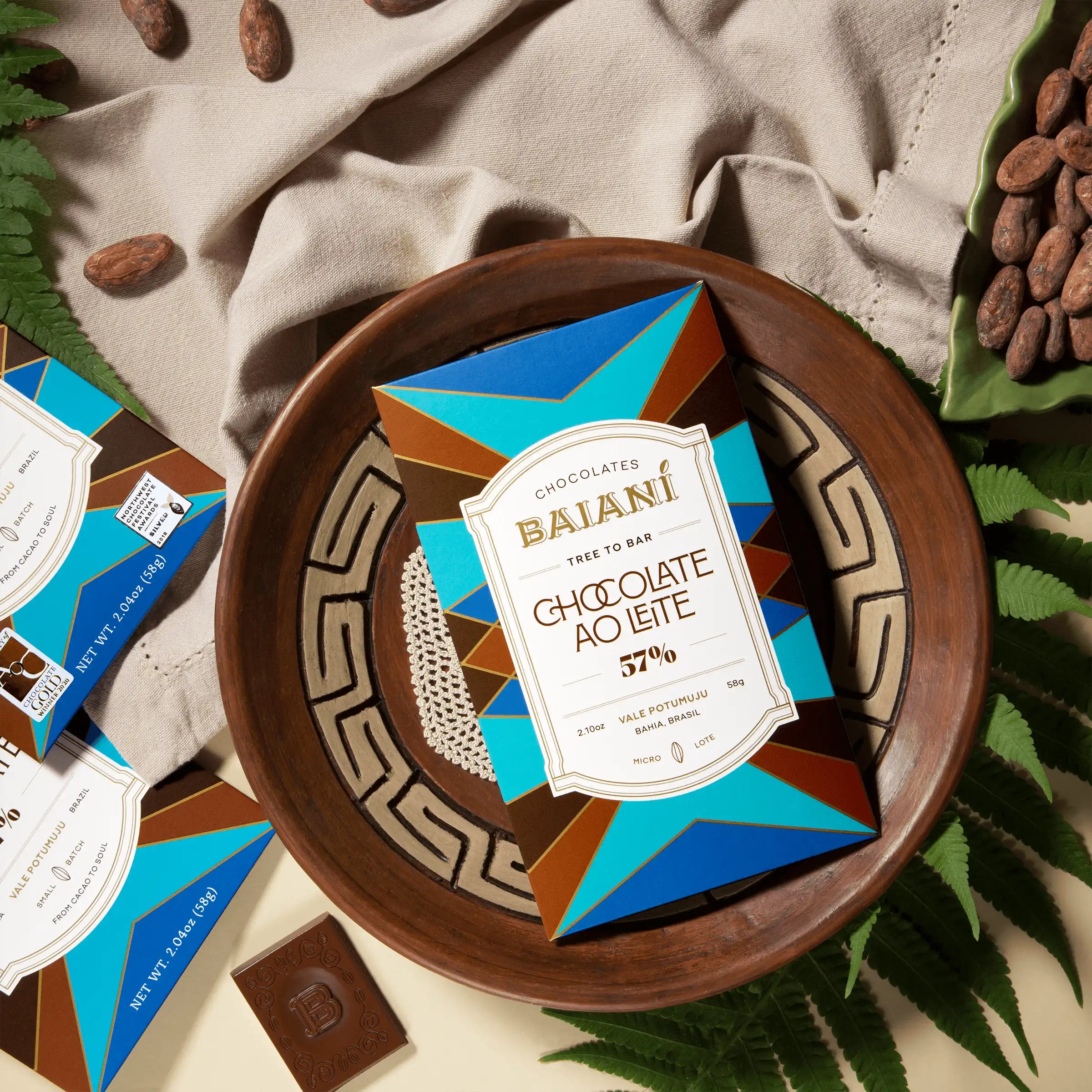Premium Baiani Dark Milk Chocolate Bar 57% Cocoa - Rich & Creamy Gourmet Chocolate for Baking, Gifting & Desserts