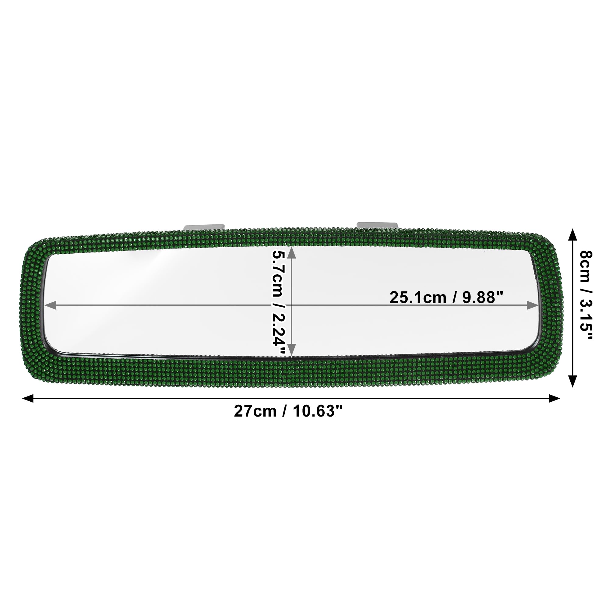 X AUTOHAUX Faux Crystal Rhinestone Rear View Mirror Charm - Elegant Car Interior Accessory for Women (Green) | Perfect for Adding Glam to Your Daily Commute & Road Trips
