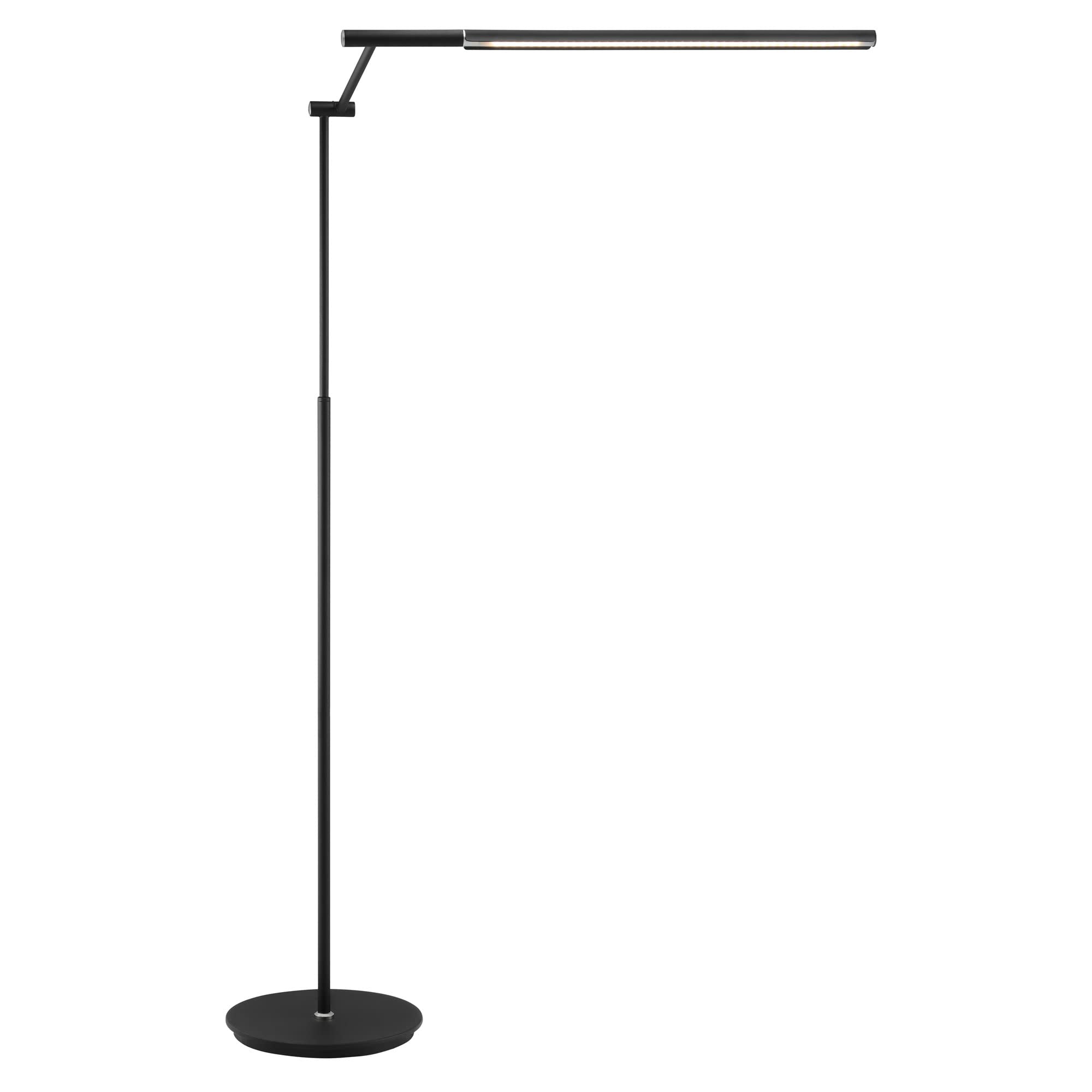 Lite Source Tilla Black Metal Adjustable Floor Lamp with LED Touch Control - Modern Reading Light for Living Room, Bedroom & Office