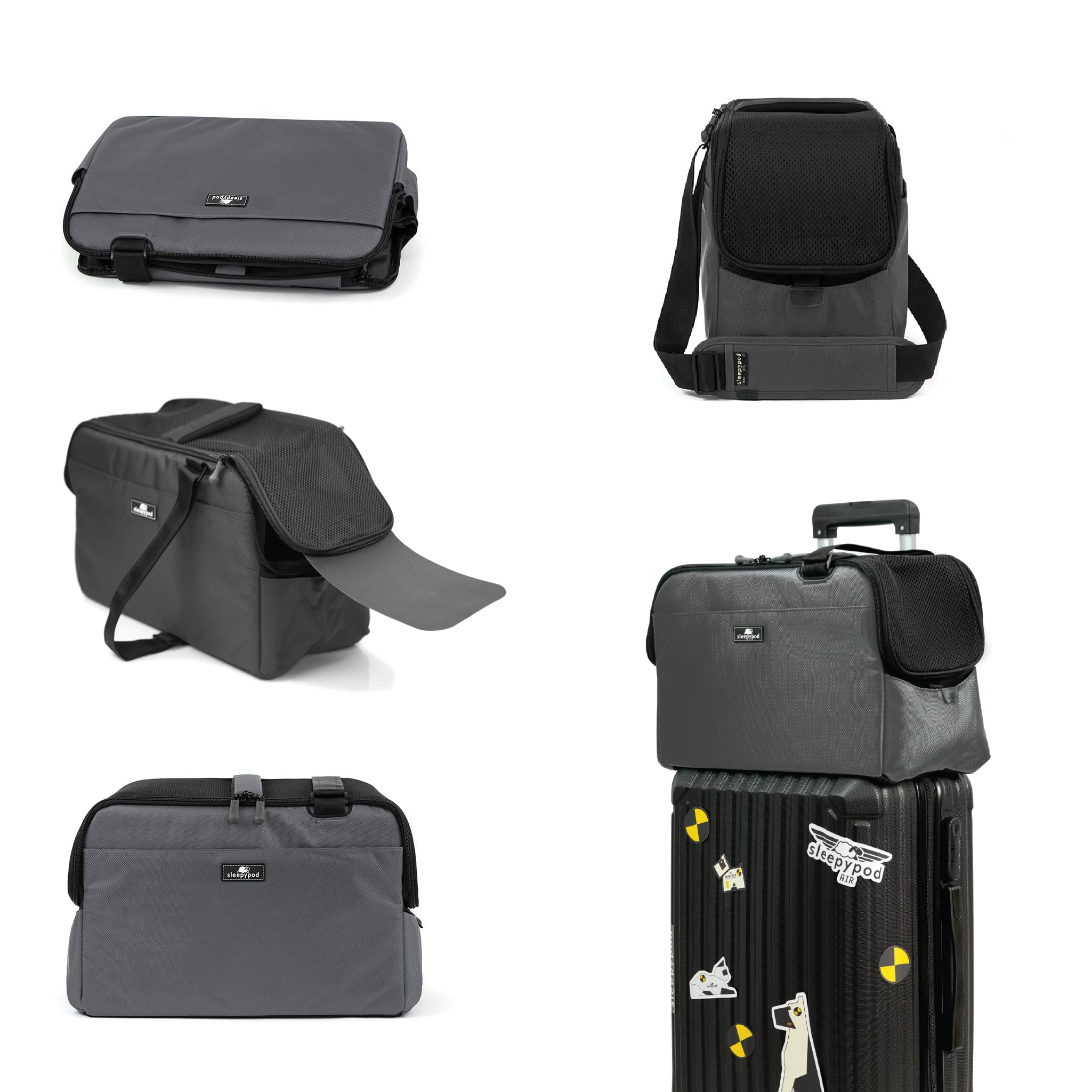 Sleepypod Atom Airline Approved Pet Carrier - Crash-Tested Travel Carrier for Small Dogs & Cats Under 12 lbs (Charcoal Gray) - Perfect for Air Travel, Road Trips & Vet Visits