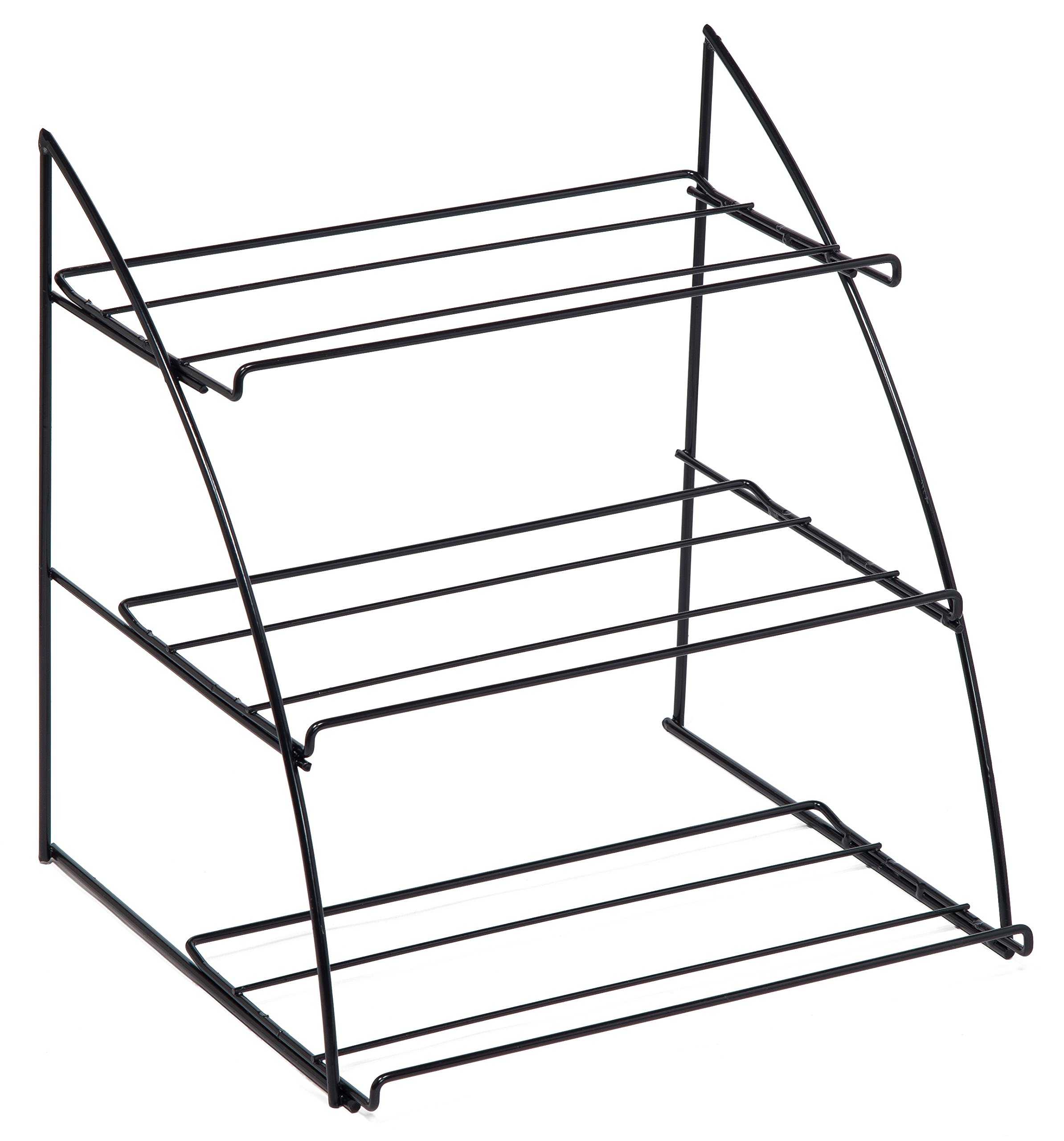 Wooden Countertop Display Stand with 3 Baskets - Natural Finish, 35x20x15cm - Perfect for Retail Stores, Farmers Markets & Home Organization