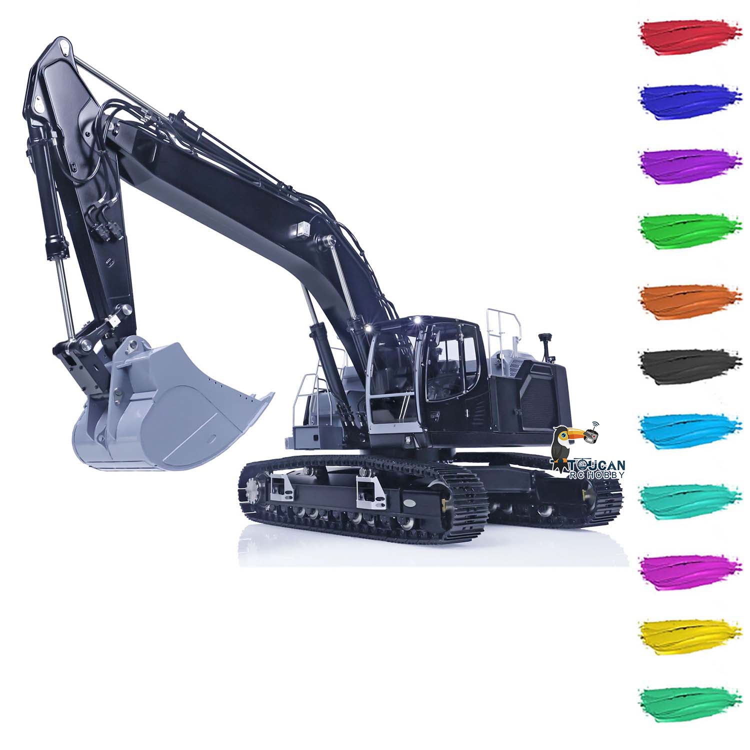 1/14 Scale Metal LESU LR945 RC Hydraulic Excavator - Remote Controlled Digger Toy with PL18EV Lite ESC & Servo for Construction Simulation and Outdoor Play