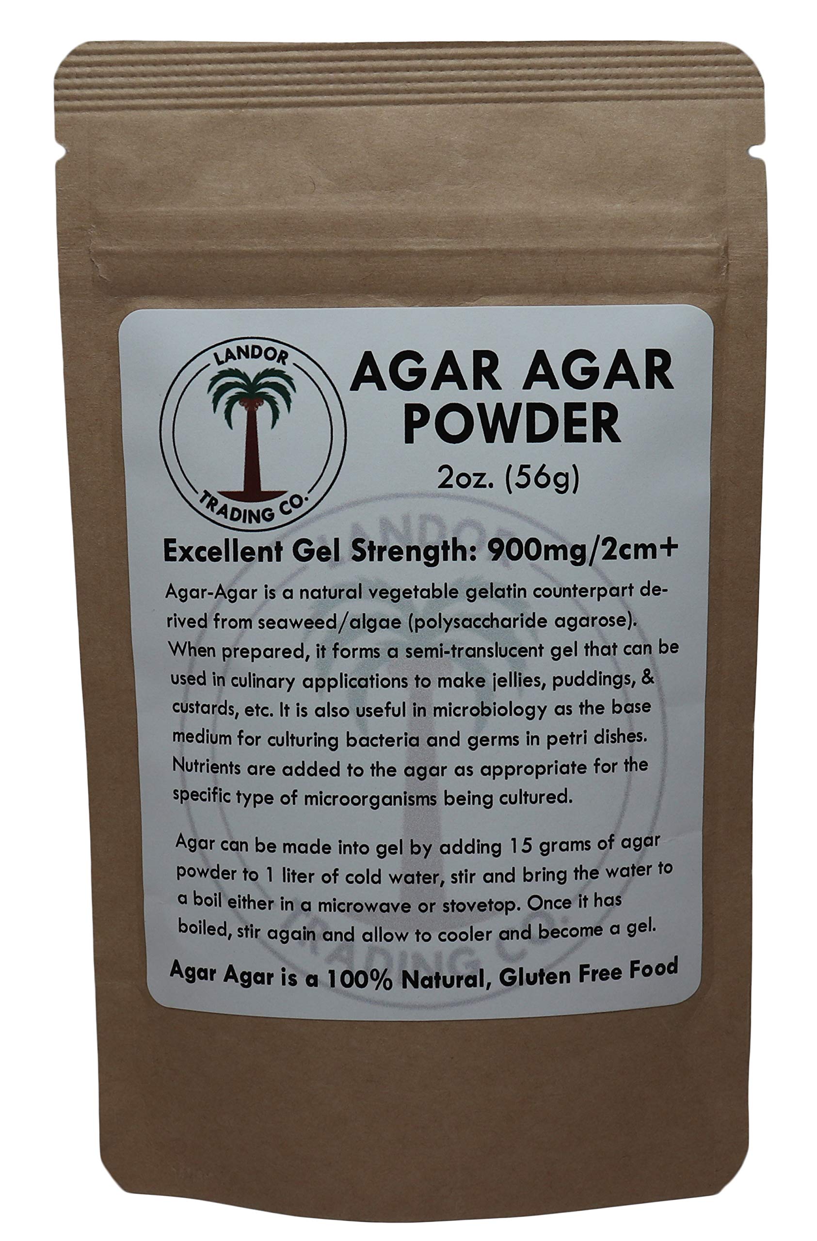 Premium Agar Agar Powder - 2oz (56g) High Gel Strength for Vegan Desserts, Jellies & Baking | Keto, Paleo & Gluten-Free Friendly | Perfect for Puddings, Custards & DIY Gummies