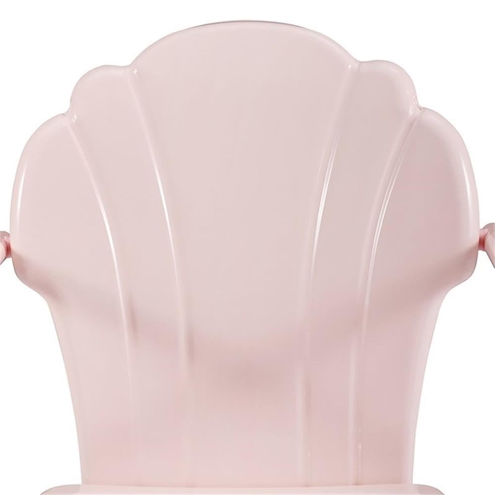 Pastel Pink Gloss Steel Outdoor Chairs (Set of 2) - Weather-Resistant Metal Patio Furniture for Garden, Poolside & Backyard Relaxation