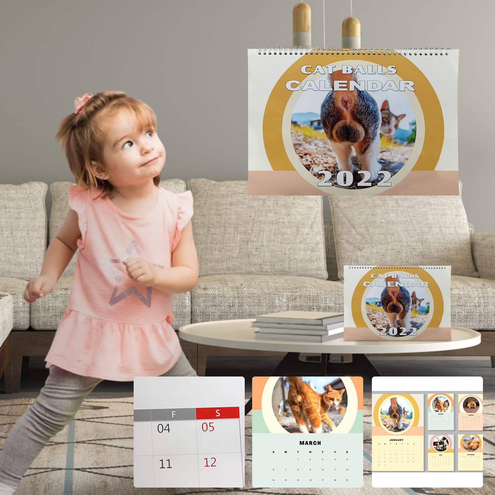 2022 Spoof Cat Calendar - Funny Page Turning Desk Calendar | Creative Office & Home Decor | Perfect Gift for Cat Lovers (Use in Office, Study Room, or as Unique Home Decoration)
