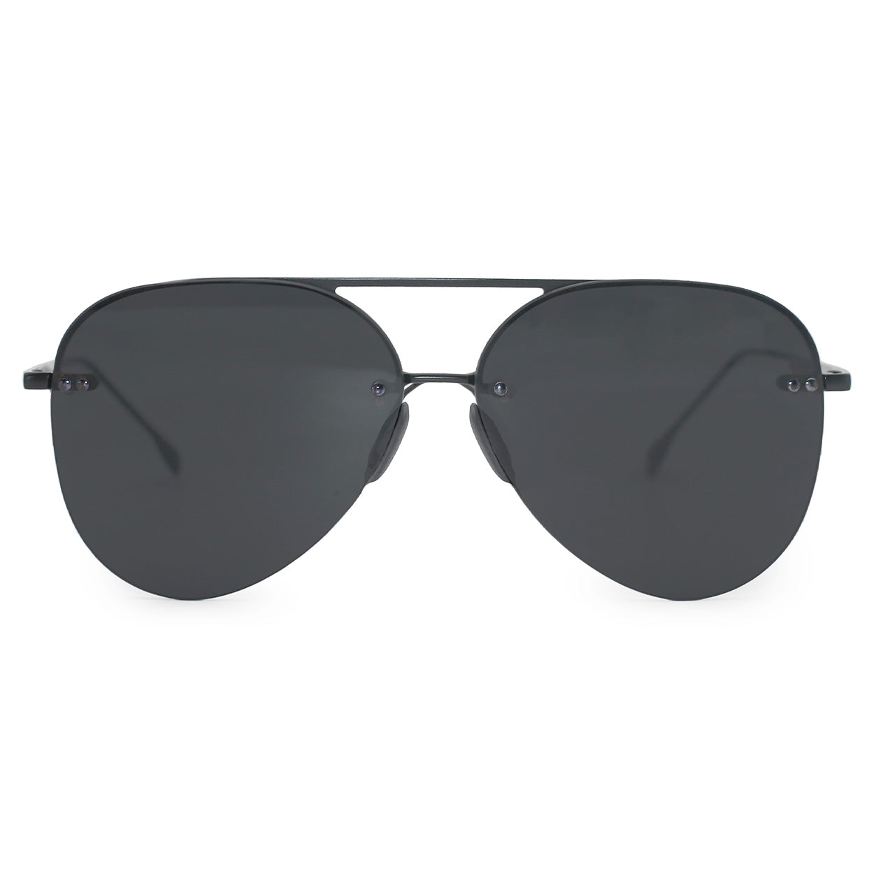 Smaller Megan 2 Jet Black Tangle-Free Aviator Sunglasses for Women - UV Protection Polarized Lenses for Driving, Travel & Outdoor Activities