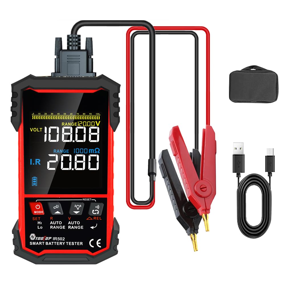 WOTAO 3.2-inch Digital Battery Internal Resistance Tester - Professional Voltage Measurement Device with Self-Calibration, Dual Alarm & Auto Shutoff - Perfect for Car Batteries, Solar Panels & Electronics Maintenance