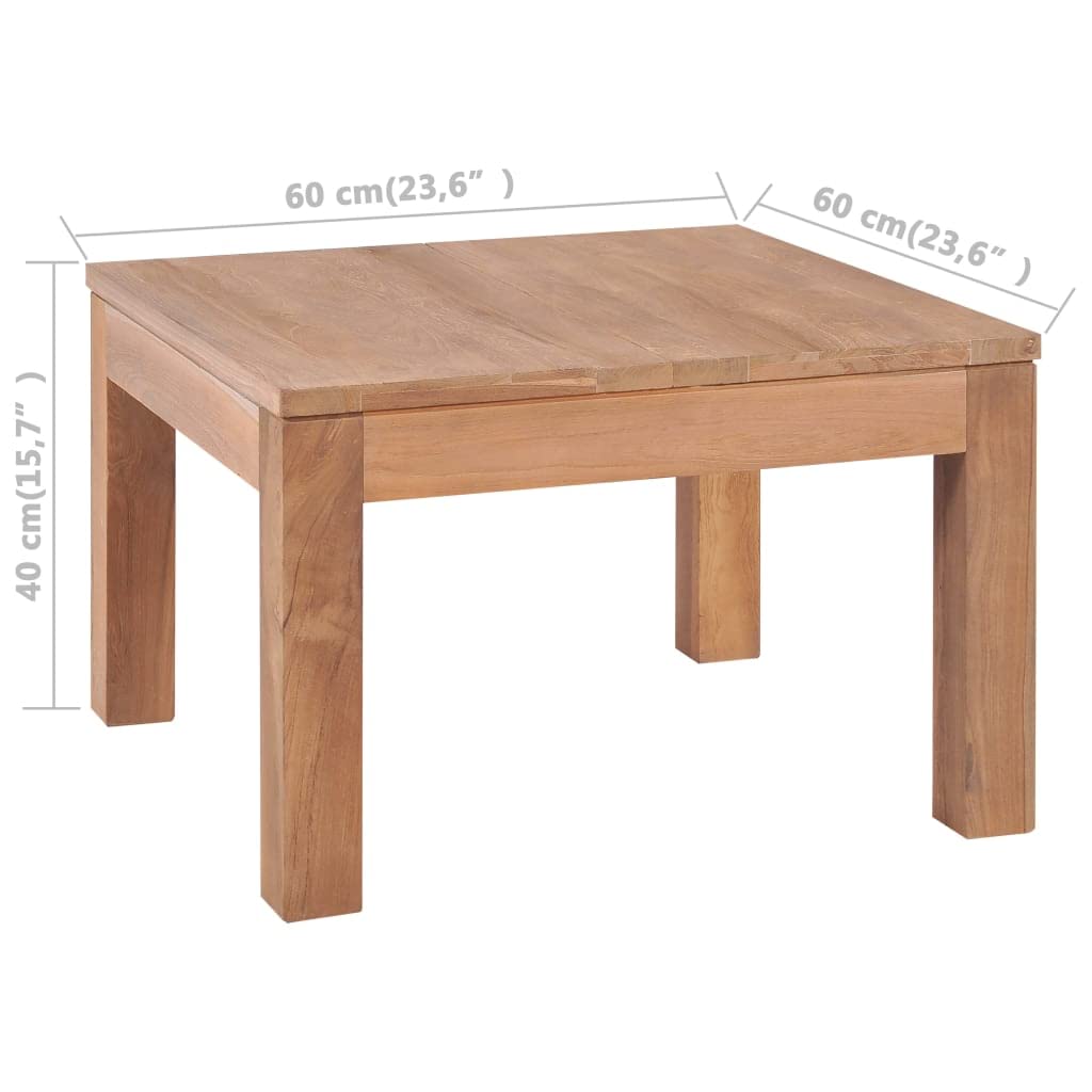 Solid Square Teak Wood Coffee Table - 23.6