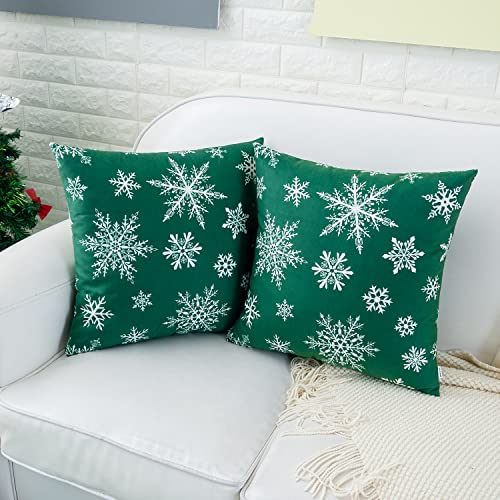 Green Big and Small Snowflakes