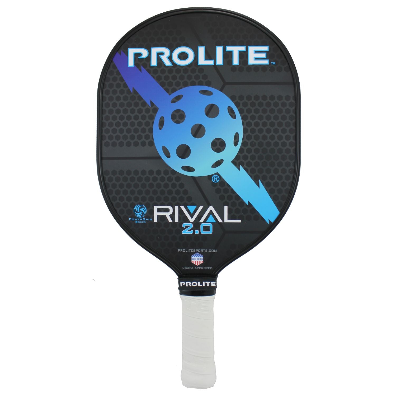 Prolite Rival Powerspin 2.0 Pickleball Paddle - Carbon Fiber Face with Spin Technology - Lightweight & Durable for Competitive Play - Perfect for Tournaments, Recreational Games & Outdoor Sports