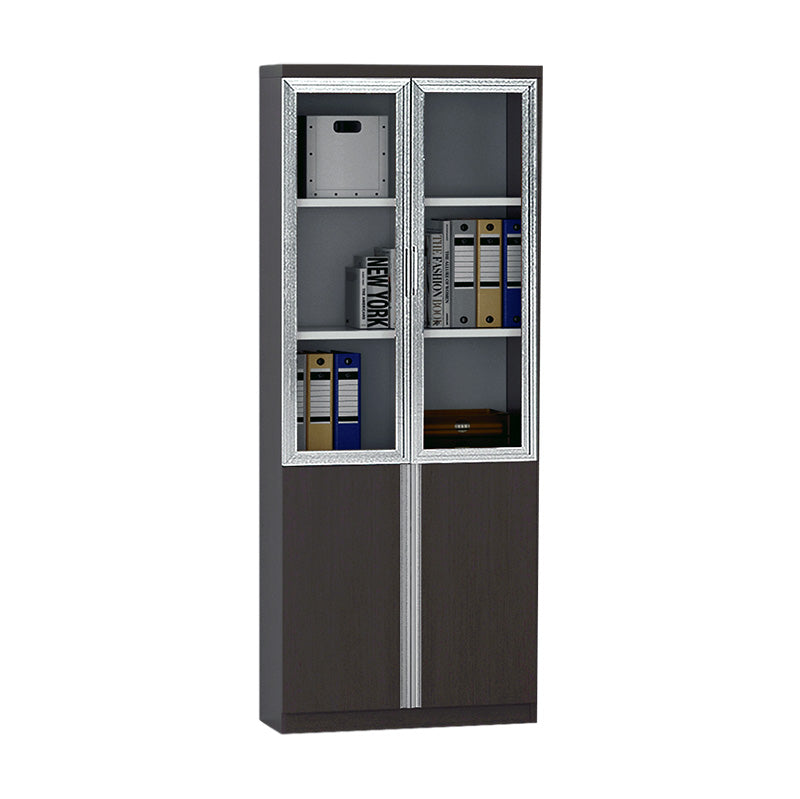 XANDER 2 Door Glass Display Cabinet 80cm Wide - Modern Black Wooden Storage for Collectibles & Home Decor | Perfect for Living Room, Bedroom, or Office Showcase