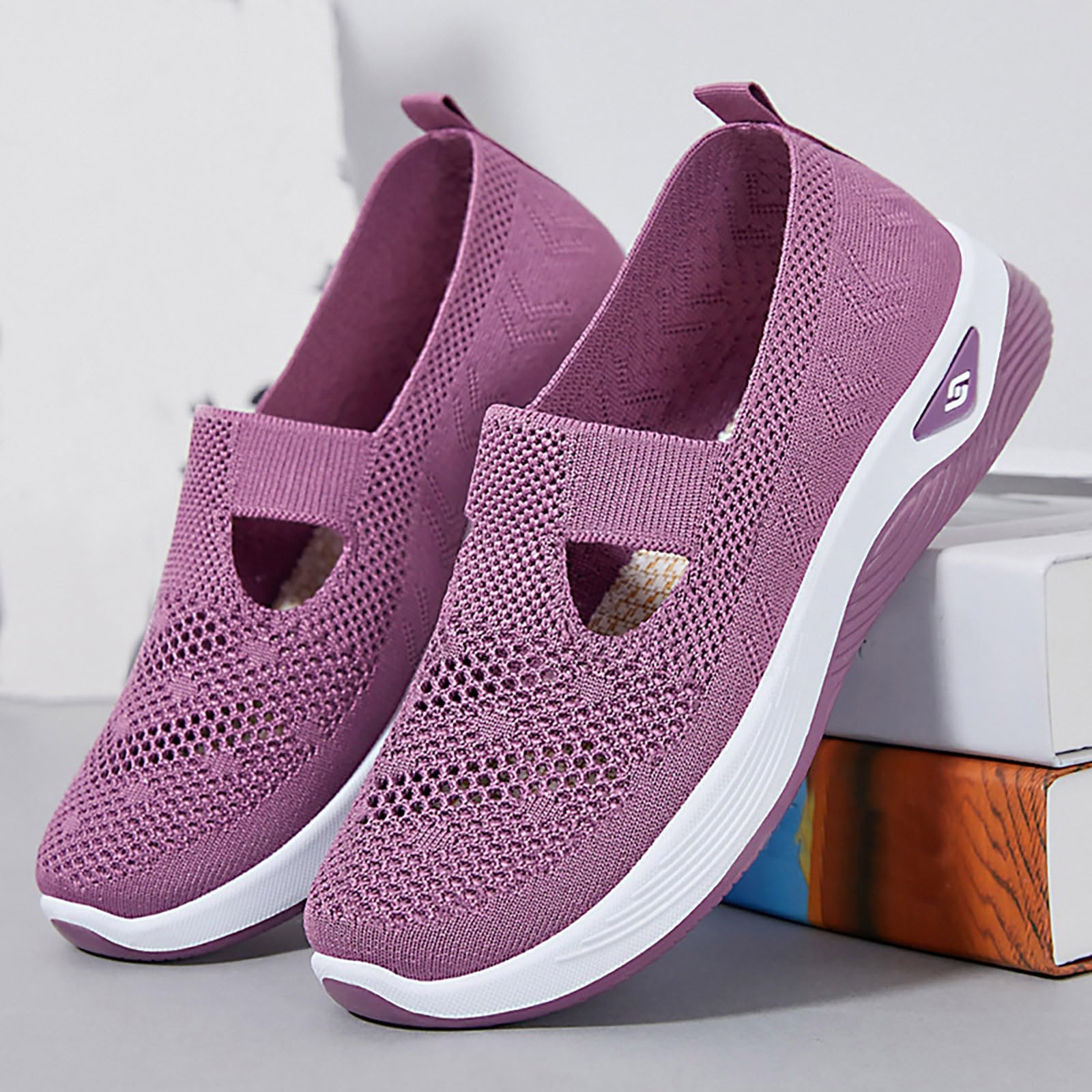 Women's & Men's Lightweight Woven Slip-On Sneakers - Orthopedic Running Shoes for Casual & Dress Wear - Black Tennis Shoes & Loafers for Walking, Work & Everyday Comfort