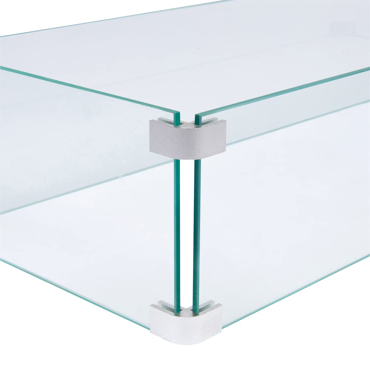 Shine Company 6013 Clear Rectangular Glass Wind Guard for Candle Holders - Perfect for Dining Tables, Fireplace Mantels & Outdoor Patio Decor