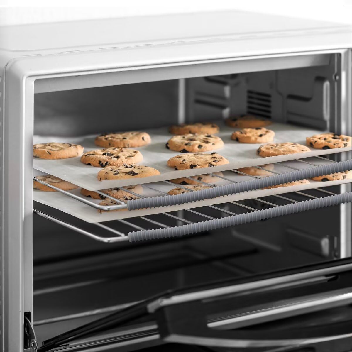 Heat Resistant Silicone Oven Rack Guards (4 Pack) - 14 Inch Long Oven Rack Edge Protector Covers - Prevent Hand & Arm Burns - Gray - Perfect for Baking, Roasting & Grilling Safely