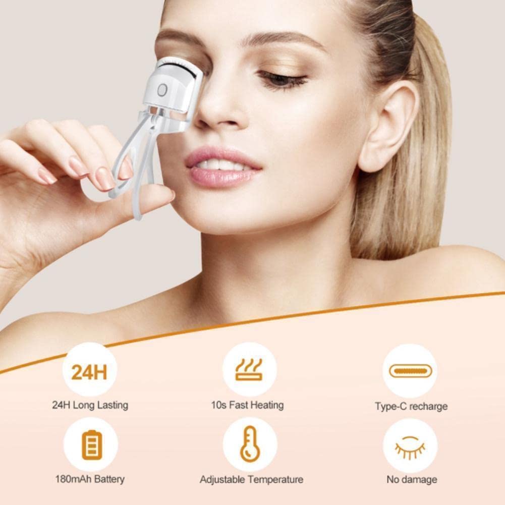 Ultreos Electric Eyelash Curler with 2 Temperature Settings - Portable Heated Eyelash Curling Tool Heats in 30 Seconds for Perfect Lashes | Great for Travel, Home Use & Professional Makeup Application