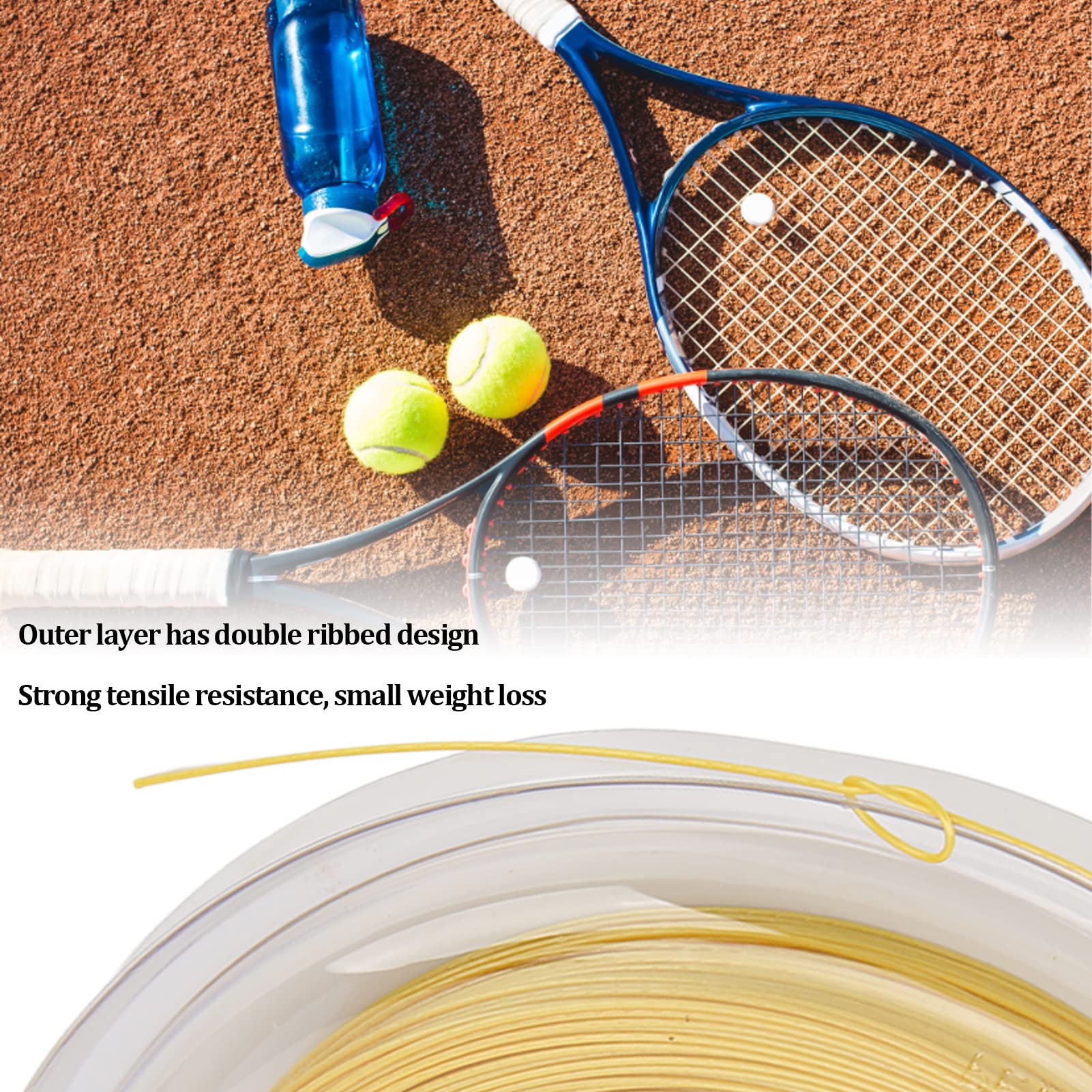 Premium 200m Polyester Tennis String Reel - 1.25mm Sports Racket String for Daily Training & Competition | Durable Tennis Racquet Wire for Professional & Recreational Players | Perfect for Tennis Courts, Clubs & Home Practice