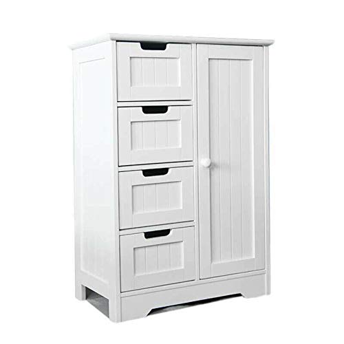Modern 4-Drawer Chest Dresser with Shower Caddy - Water-Resistant Storage Cabinet for Bathroom, Bedroom & Living Room | Organize Towels, Clothes & Toiletries | Perfect for Small Spaces & Apartment Living