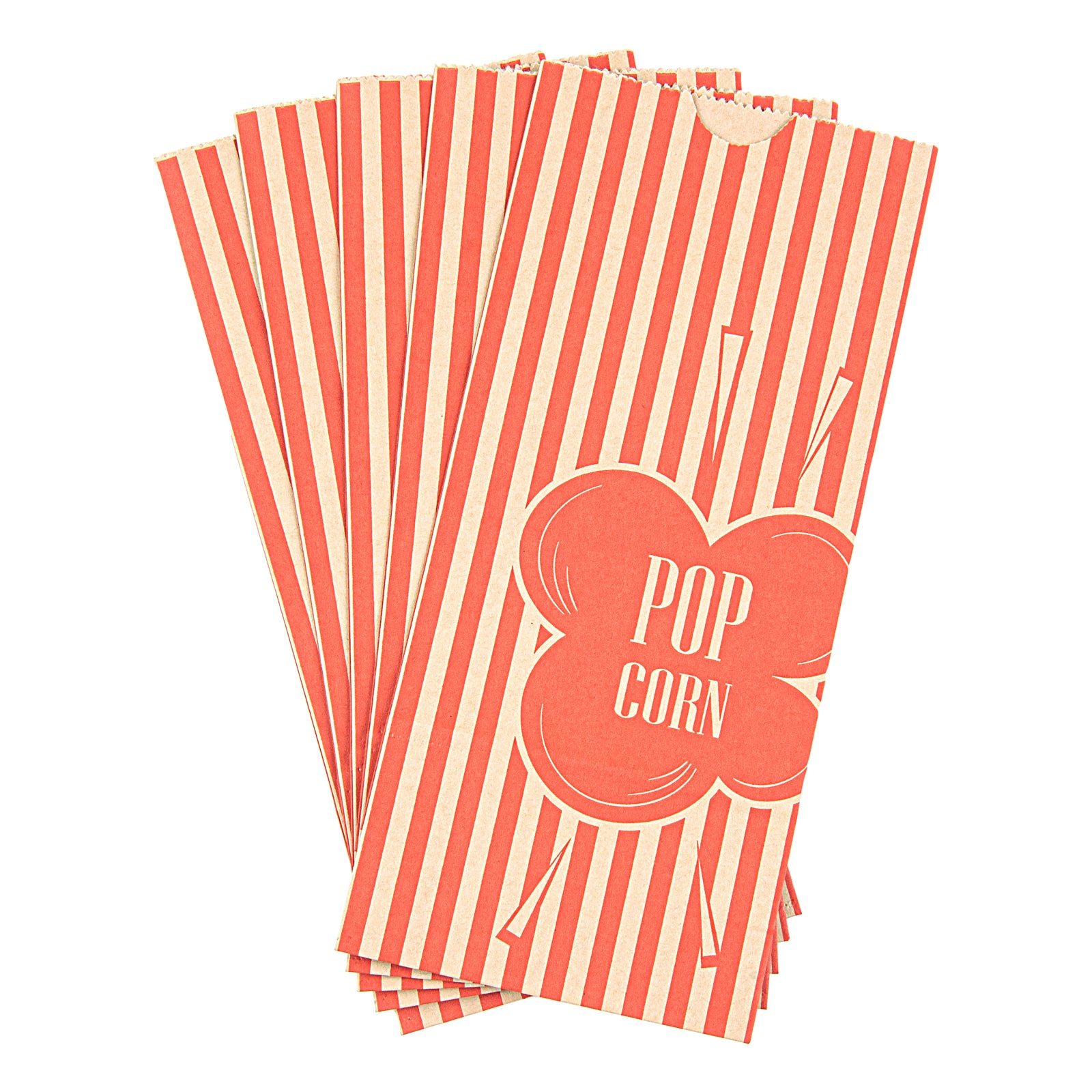 Bag Tek 2 oz Red & Kraft Paper Popcorn Bags - 5.25
