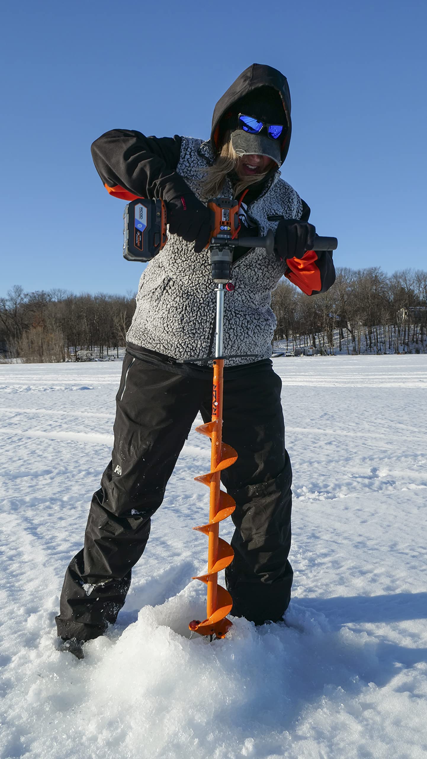 RAZR Scout Ice Auger Kit - Heavy Duty Ice Fishing Drill with 6