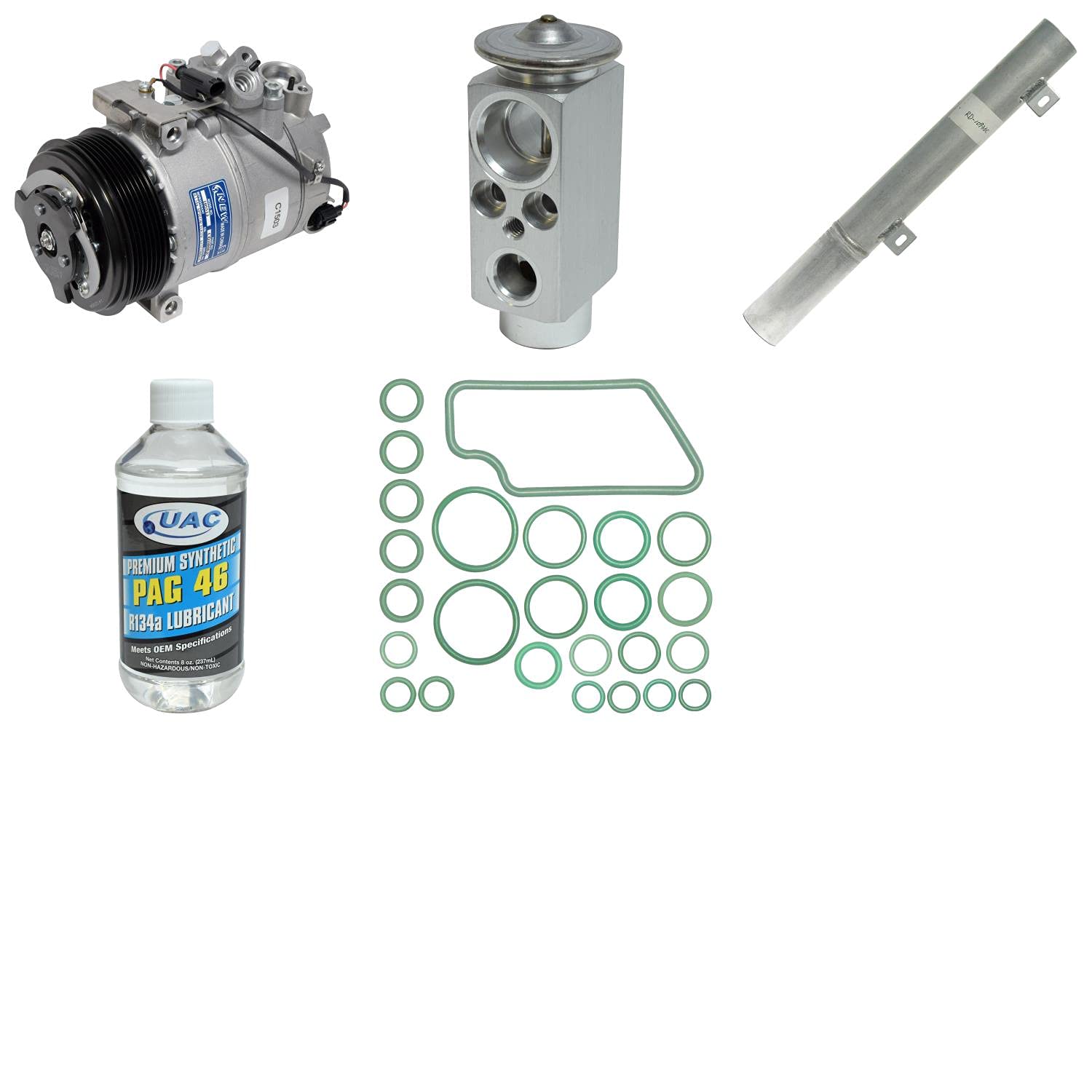 Universal Air Conditioner UAC A/C Compressor & Component Kit (KT2006) - Compatible with Most Vehicles, Perfect for AC Repair & Maintenance | Car, Truck, SUV & RV Cooling System Replacement