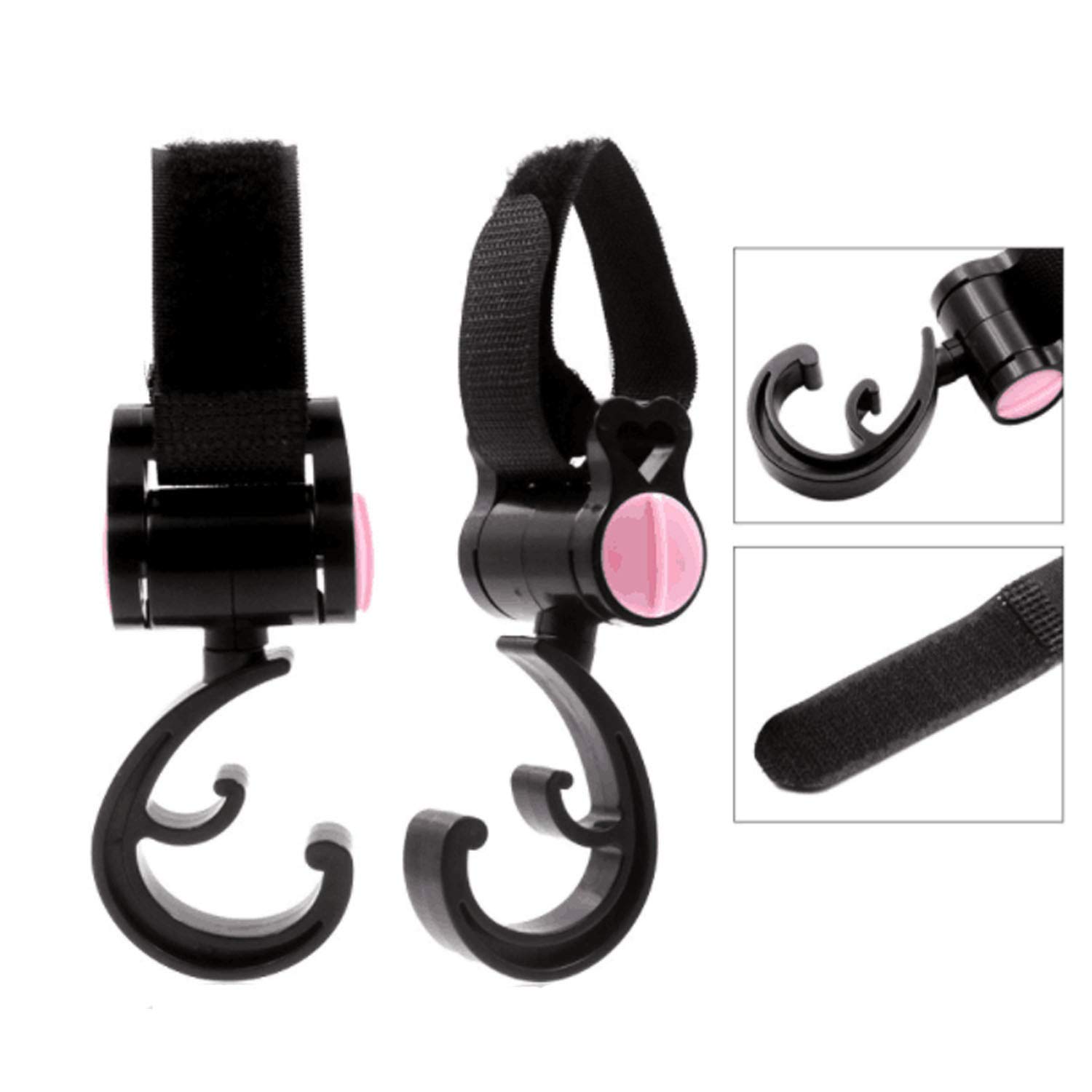 Stroller Hooks - Large Carabiner Clips for Baby Bags & Shopping | Stroller Organizer Accessories
